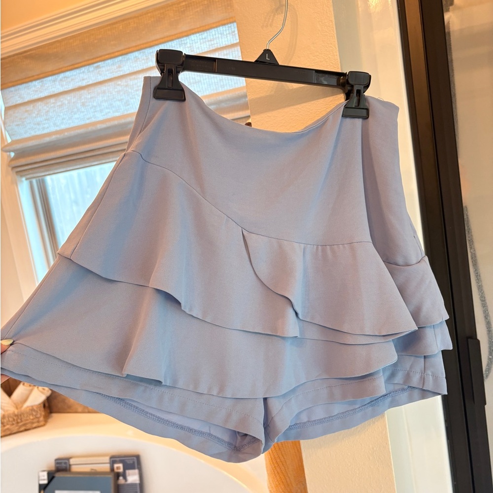 DO+BE Light Blue Tiered Ruffle Skort